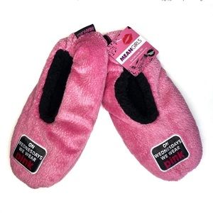 SnuggleToes • Mean Girls movie pink slipper socks size S/M